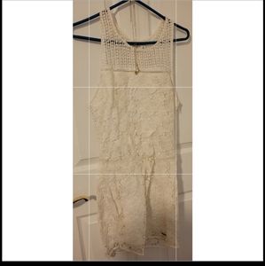 White lace body con dress